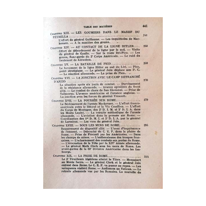 1. L'épopée française d'Italie 1944 de René Chambre aux éditions Flammarion 1952