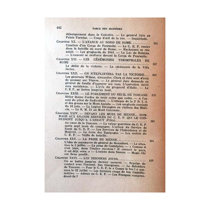 1. L'épopée française d'Italie 1944 de René Chambre aux éditions Flammarion 1952