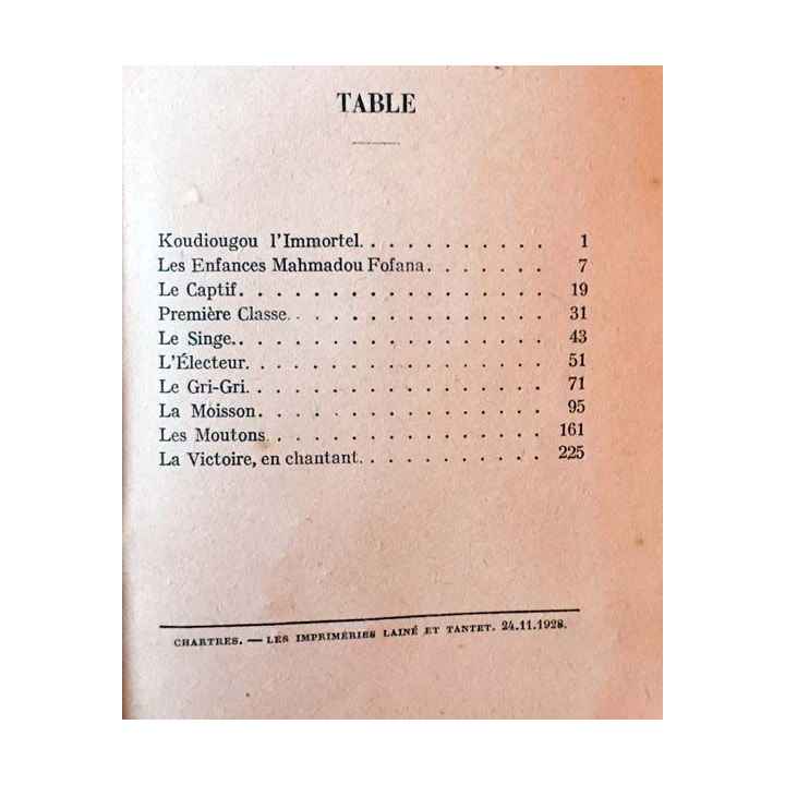 1. Mamadou Fofana de Raymond Escalier aux éditions G. Crès et Cie 1928