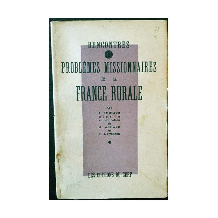 1. Rencontres problèmes missionnaires de la France rurale 16