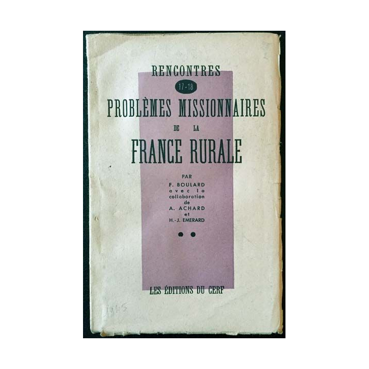 1. Rencontres problèmes missionnaires de la France rurale 17-18