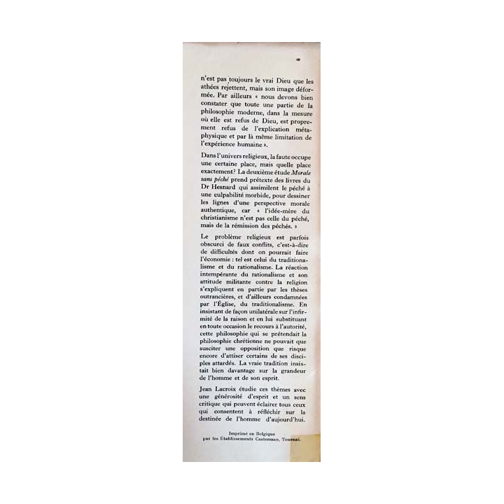 1. Le sens de l'athéisme moderne de Jean Lacroix aux éditions Casterman 1958
