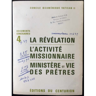 1. La révélation L'activité missionnaire Ministère et vie des prêtres aux éditions du Centurion