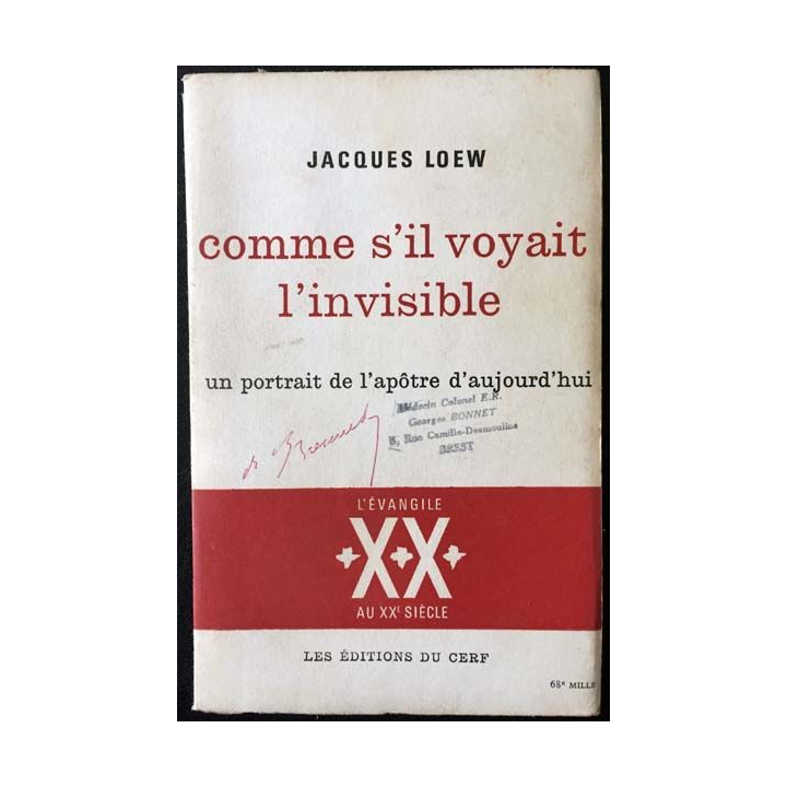 1. Comme s'il voyait l'invisible de Jacques Loew aux éditions du Cerf