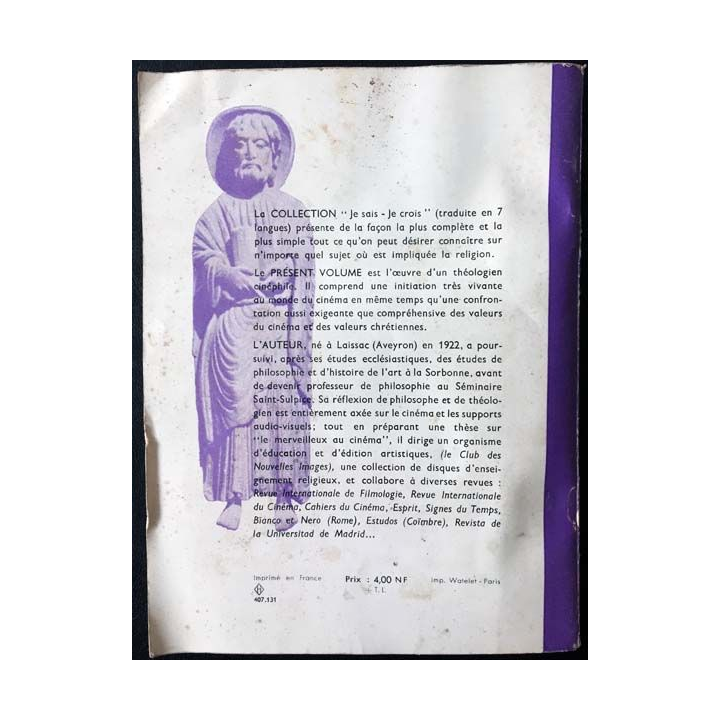 1. Cinéma et foi chrétienne je sais - je crois de A. Ayffre aux éditions Arthème Fayard
