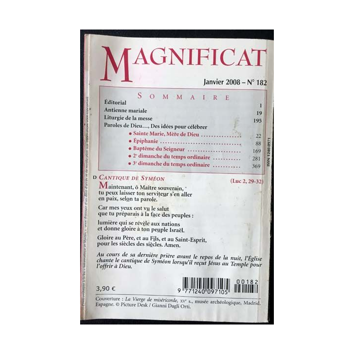 1. Magnificat n°182 Janvier 2008 de Bernadette Mélois