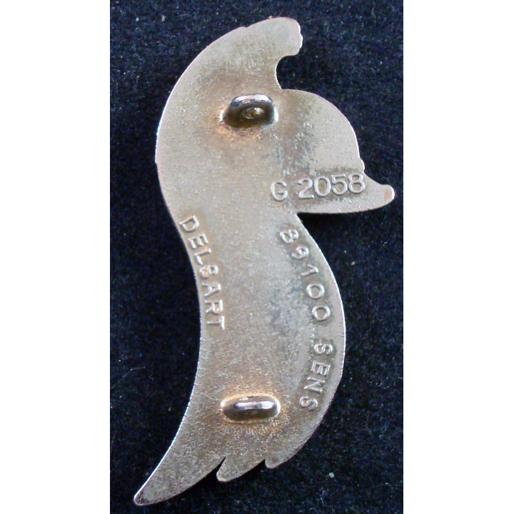 DRAGONS : insigne du 5° régiment de dragons "1668 Colonel Général" de fabrication Delsart G. 2058