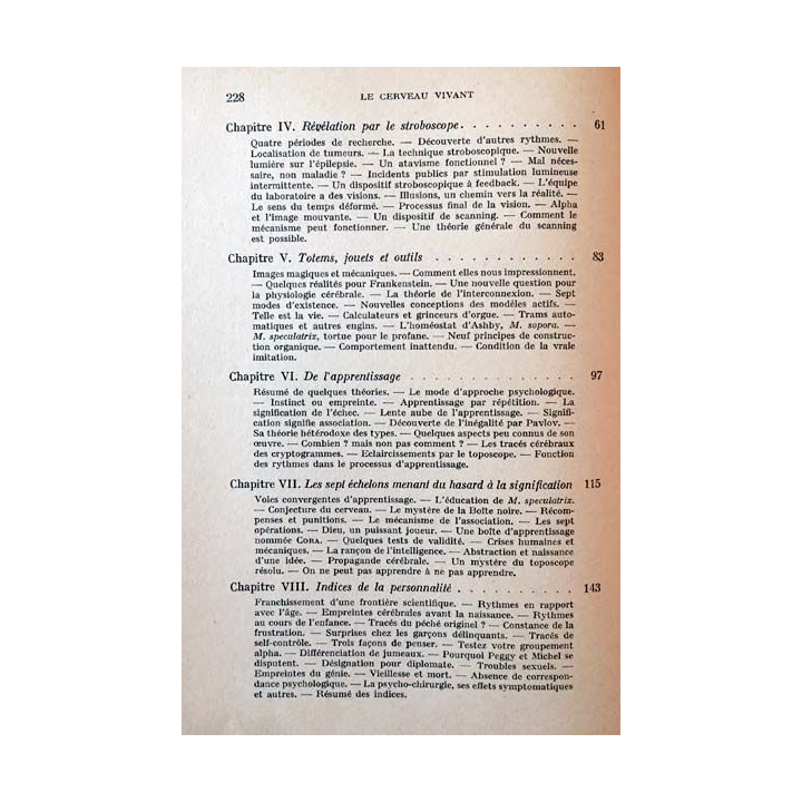1. Le cerveau vivant de W. Grey Walter aux éditions Delachaux & Niestlé