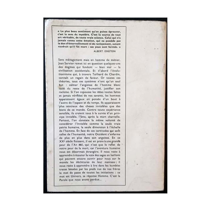 1. L'homme et l'invisible de Jean Servier aux éditions Robert Laffont