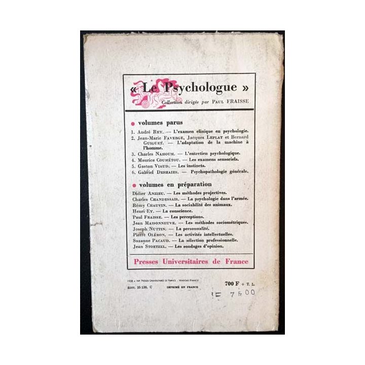 1. Psychopathologie générale de Gabriel Deshaies aux éditions Presses universitaires de France