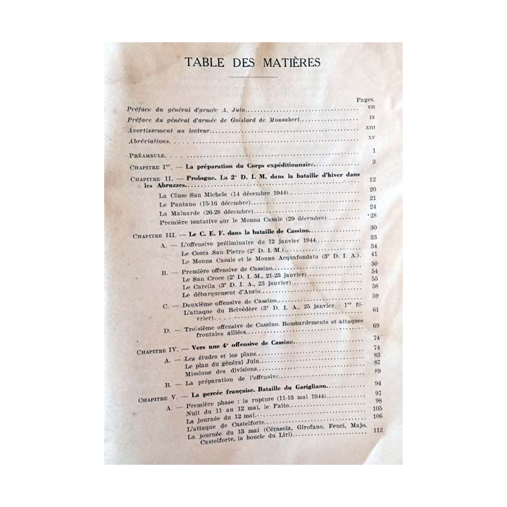 1. Le corps expéditionnaire Français - Dans la campagne d'Italie (1943-1944) de Colonel Goutard