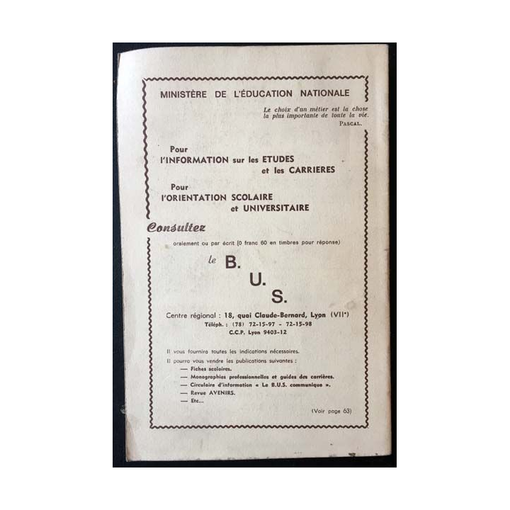 1. Livret de l'étudiant année scolaire 1966-1967 aux éditions imprimerie BOSC frères