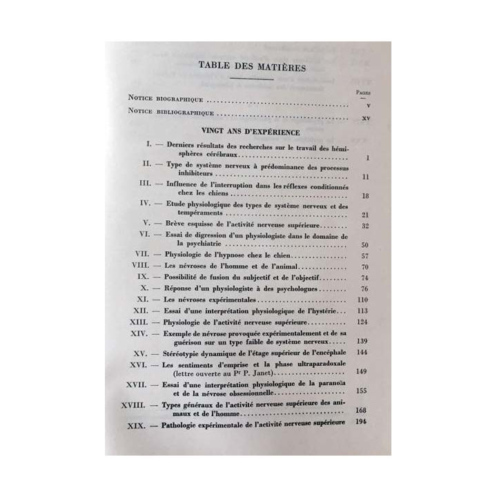 1. Typologie et pathologie de l'activité nerveuse supérieure de I. P. Pavlov aux éditions Presses universitaires de France