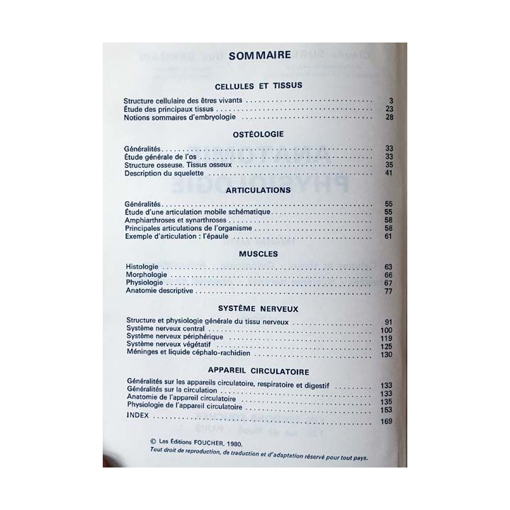 1. Anatomie psychologie de C. Sureau et G. Germinaux éditions Foucher