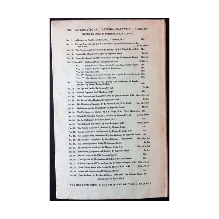 1. The ego and the mechanisms of defence de Anna Freud aux éditions The hogarth press