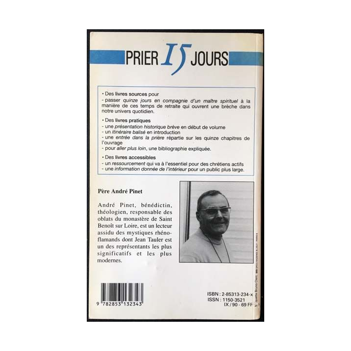 1. Prier 15 jours avec Jean Tauler de André Pinet aux éditions nouvelle cité