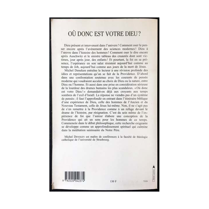 1. Où donc est votre Dieu ? de Michel Deneken aux éditions Desclée de Brouwer
