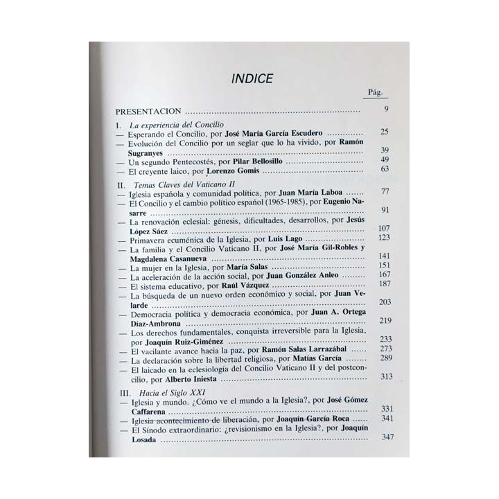 1. El concilio del siglo XXI reflexiones sobre el vaticano II de Joaquin Ruiz-Gimenez et Pilar Bellosillo