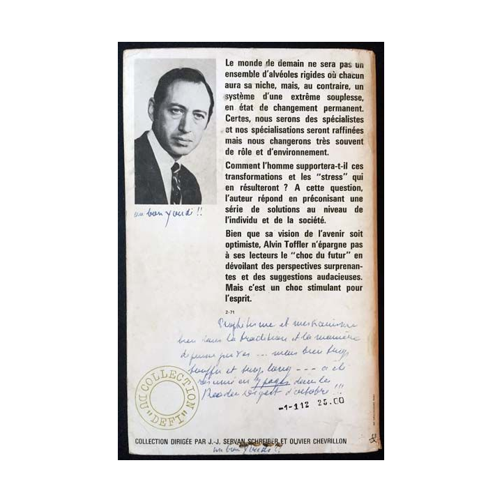 1. Le choc du futur de Alvin Toffler aux éditions Denoël