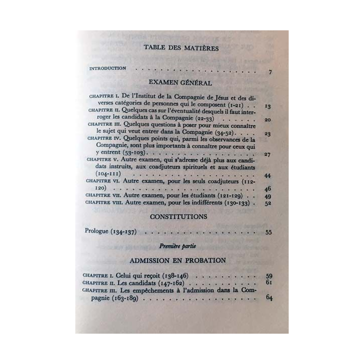1. Constitution de la compagnie de Jésus de Saint Ignace aux éditions Desclée de Brouwer