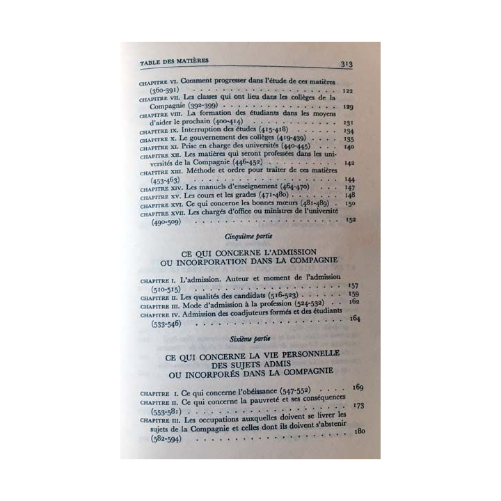 1. Constitution de la compagnie de Jésus de Saint Ignace aux éditions Desclée de Brouwer
