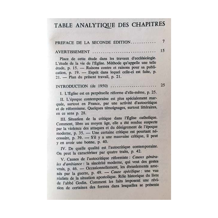 1. Vraie et fausse réforme dans l'Église de Yves Congar aux éditions du Cerf 1969