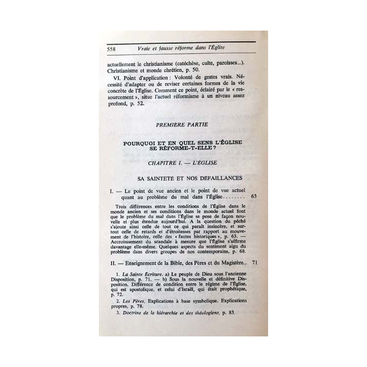 1. Vraie et fausse réforme dans l'Église de Yves Congar aux éditions du Cerf 1969