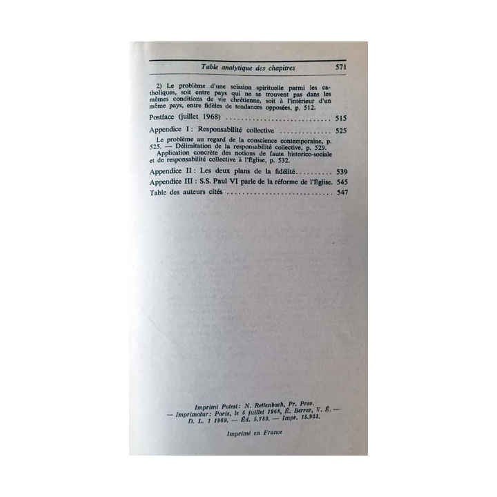 1. Vraie et fausse réforme dans l'Église de Yves Congar aux éditions du Cerf 1969