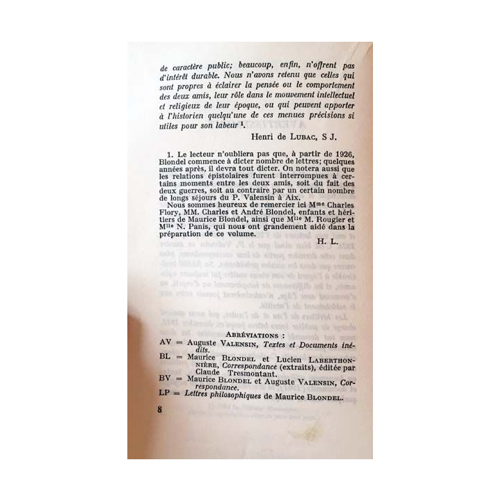 1. Correspondance 1912-1947 Tome III de Maurice Blondel et Auguste Valensin aux éditions Aubier