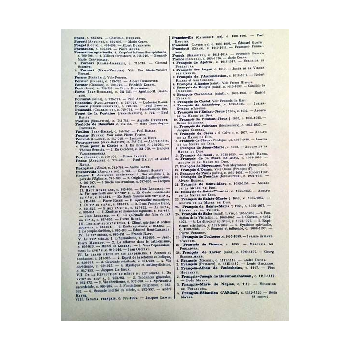1. Dictionnaire de spiritualité ascétique et mystique Doctrine et Histoire FASCICULES XXXV-XXXVI Foi François