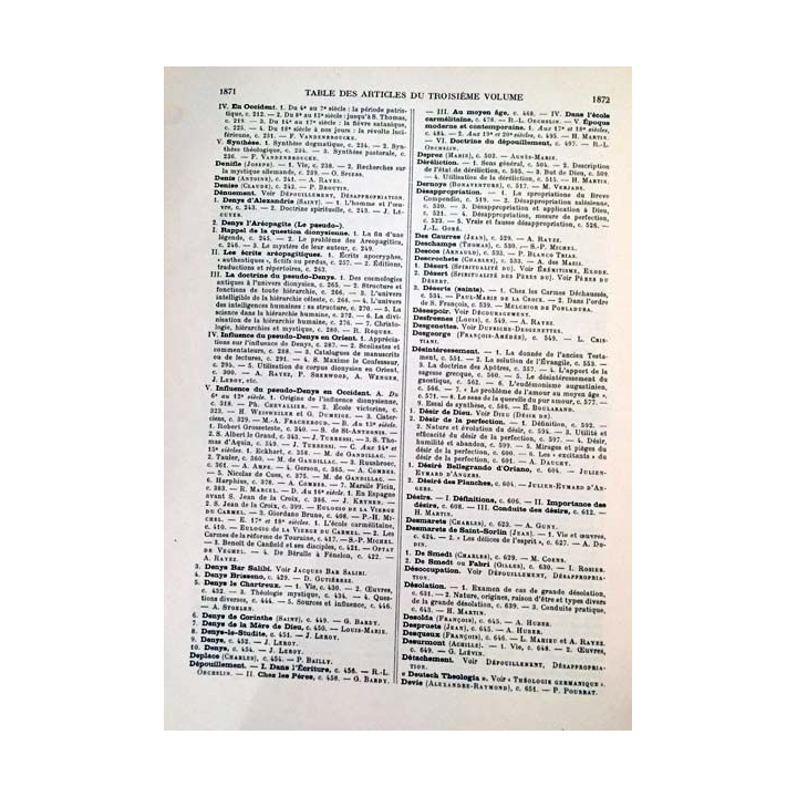 1. Dictionnaire de spiritualité ascétique et mystique Doctrine et Histoire Tome III Dabert-Duvergier de Hauranne