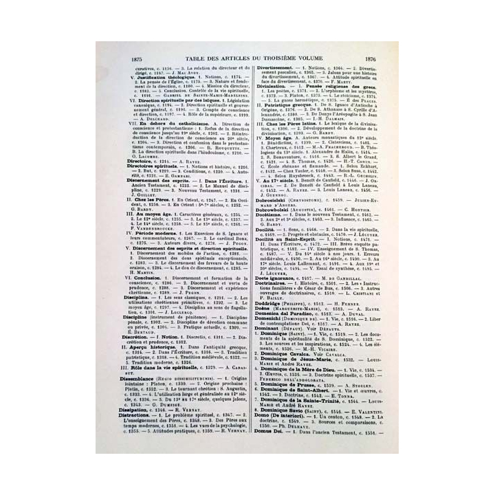 1. Dictionnaire de spiritualité ascétique et mystique Doctrine et Histoire Tome III Dabert-Duvergier de Hauranne