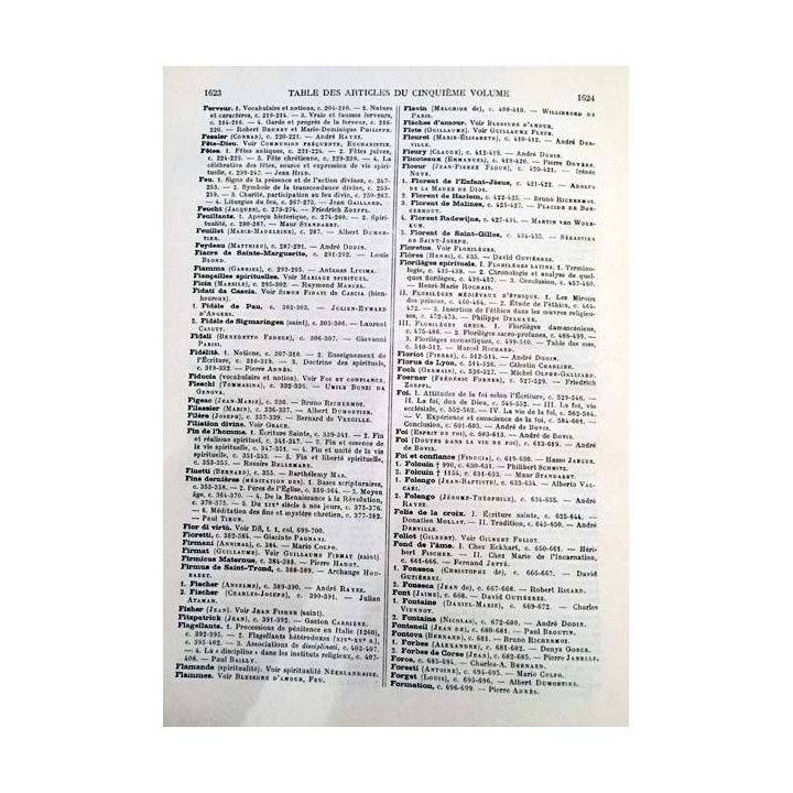 1. Dictionnaire de spiritualité ascétique et mystique Doctrine et Histoire Tome V Faber - Fyot