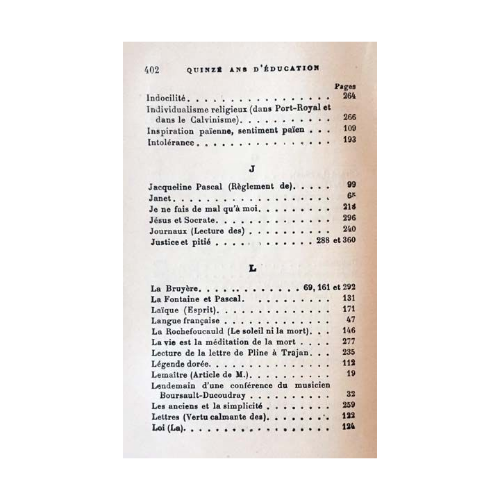 1. Quinze ans d'éducation de Félix Pécaut aux éditions librairie Delagrave