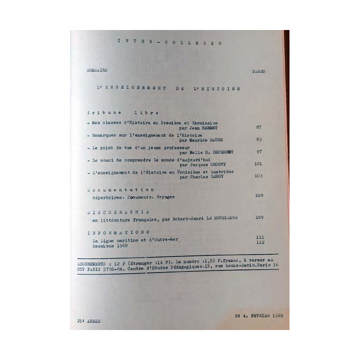 1. C.E.P Inter-collèges 1968-1969 aux éditions Centre d'études pédagogiques