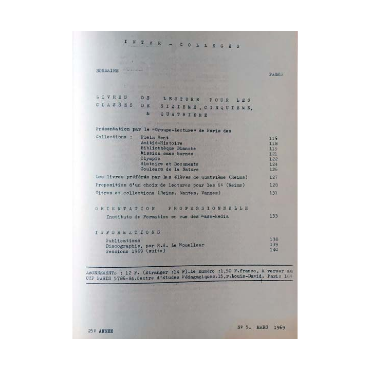 1. C.E.P Inter-collèges 1968-1969 aux éditions Centre d'études pédagogiques