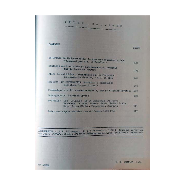 1. C.E.P Inter-collèges 1968-1969 aux éditions Centre d'études pédagogiques