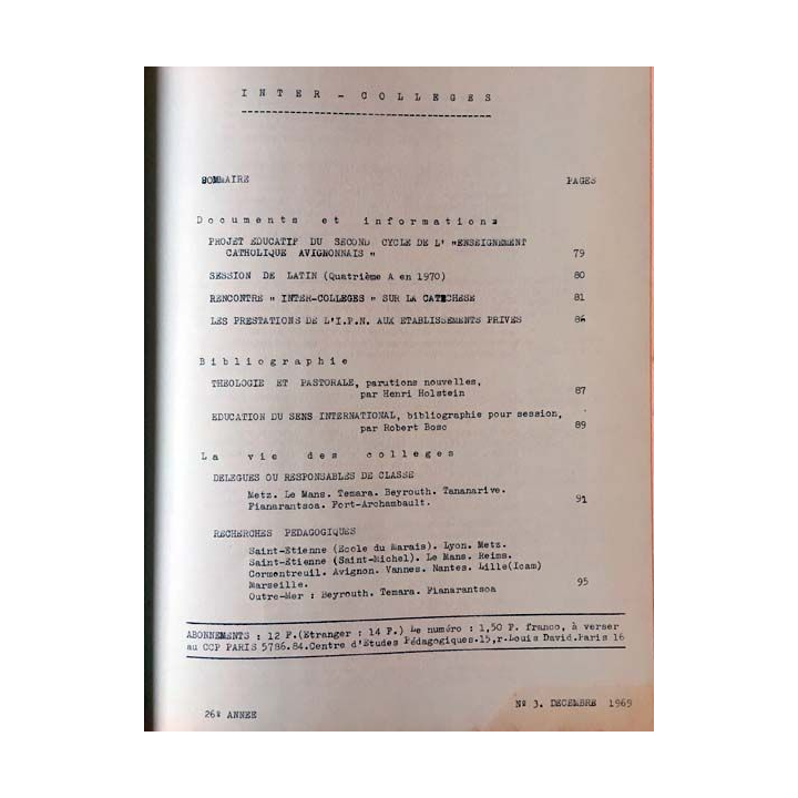 1. C.E.P Inter-collèges 1969-1970 aux éditions Centre d'études pédagogiques