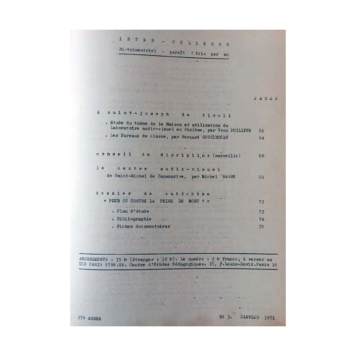 1. C.E.P Inter-collèges 1970-1971 aux éditions Centre d'études pédagogiques