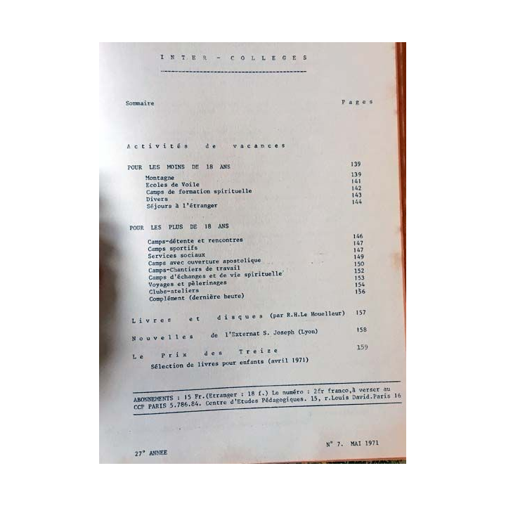 1. C.E.P Inter-collèges 1970-1971 aux éditions Centre d'études pédagogiques