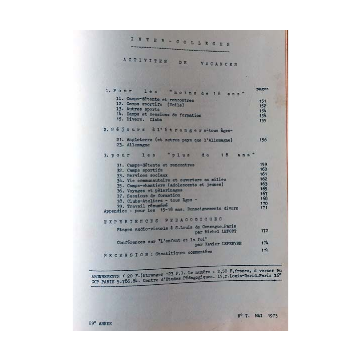 1. C.E.P Inter-collèges 1972-1973 aux éditions Centre d'études pédagogiques