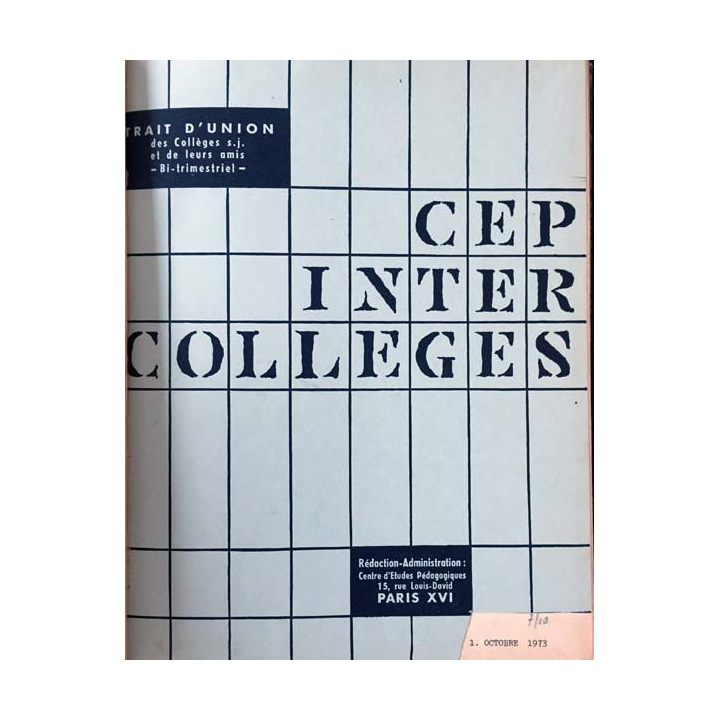 1. C.E.P Inter-collèges 1973-1974 aux éditions Centre d'études pédagogiques