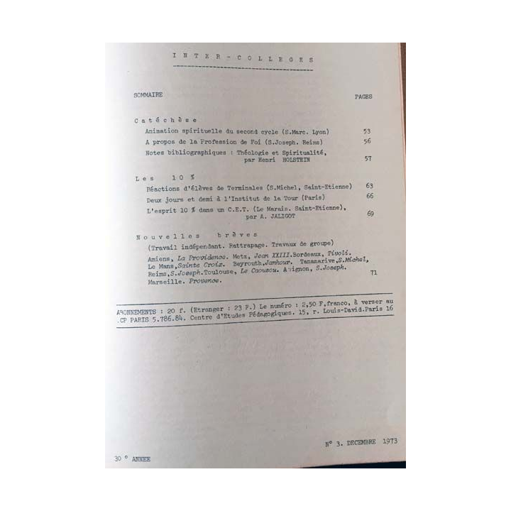 1. C.E.P Inter-collèges 1973-1974 aux éditions Centre d'études pédagogiques