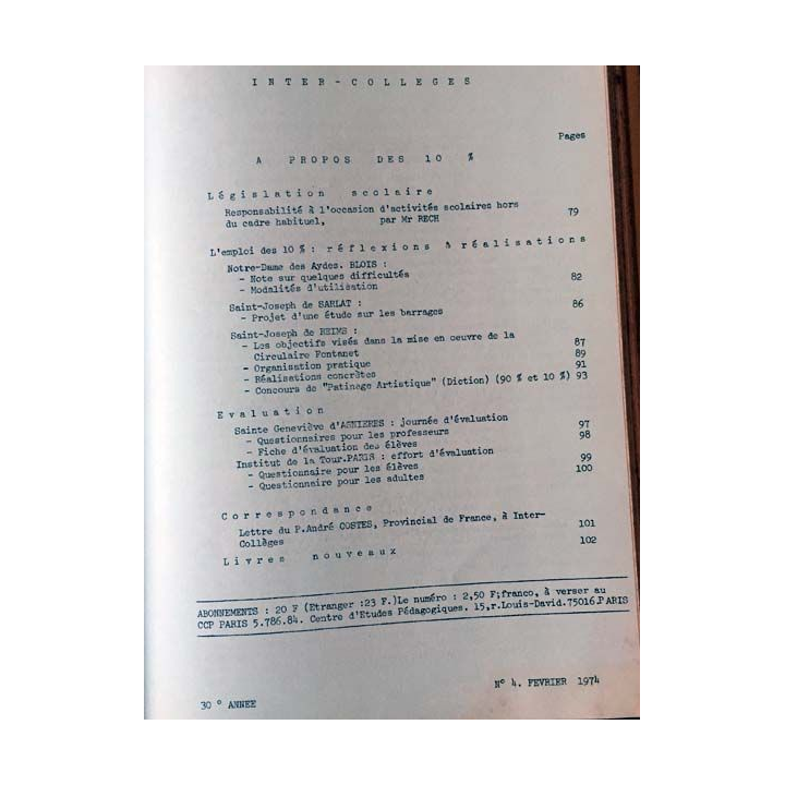 1. C.E.P Inter-collèges 1973-1974 aux éditions Centre d'études pédagogiques