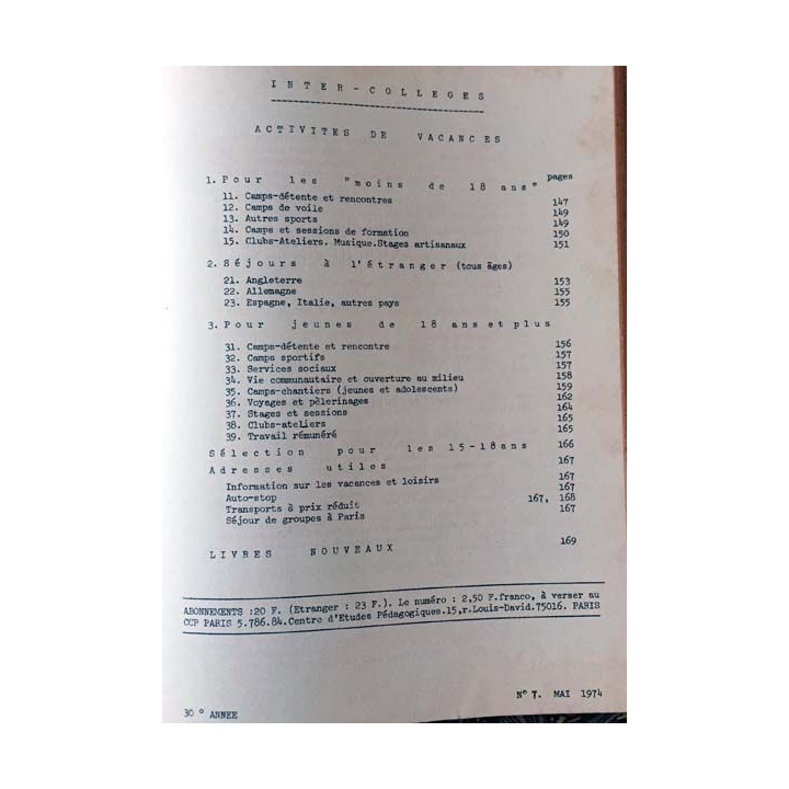 1. C.E.P Inter-collèges 1973-1974 aux éditions Centre d'études pédagogiques