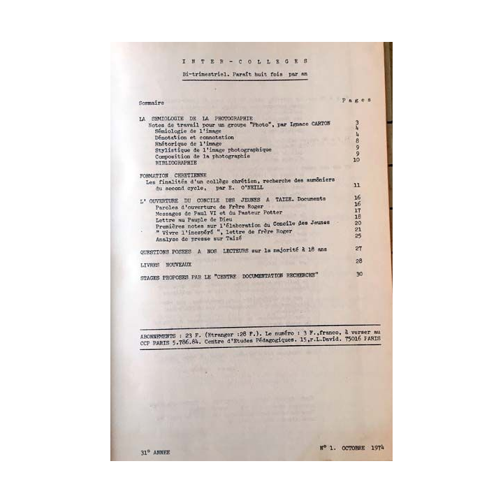 1. C.E.P Inter-collèges 1974-1975 aux éditions Centre d'études pédagogiques