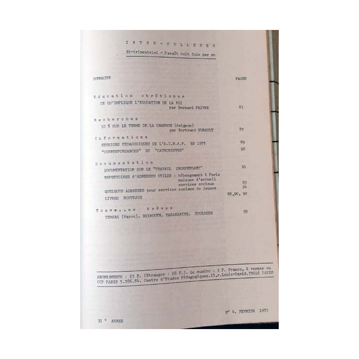1. C.E.P Inter-collèges 1974-1975 aux éditions Centre d'études pédagogiques