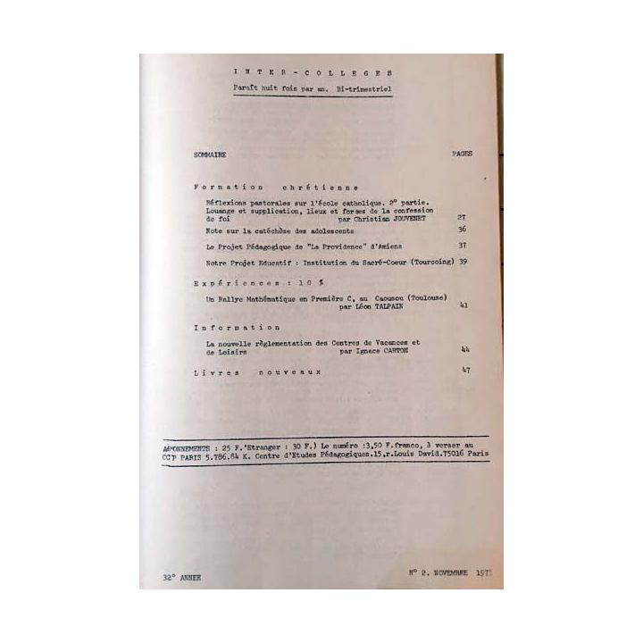 1. C.E.P Inter-collèges 1975-1976 aux éditions Centre d'études pédagogiques