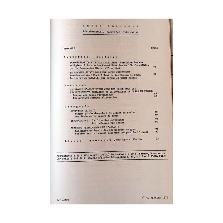 1. C.E.P Inter-collèges 1975-1976 aux éditions Centre d'études pédagogiques