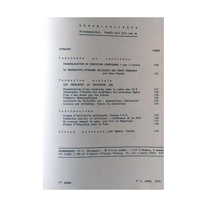 1. C.E.P Inter-collèges 1975-1976 aux éditions Centre d'études pédagogiques